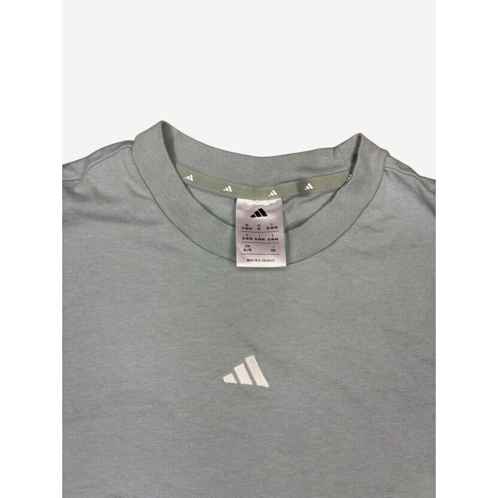 adidas Women's Essentials Embroidered Center Logo T-Shirt - Sage Green - Size XL
